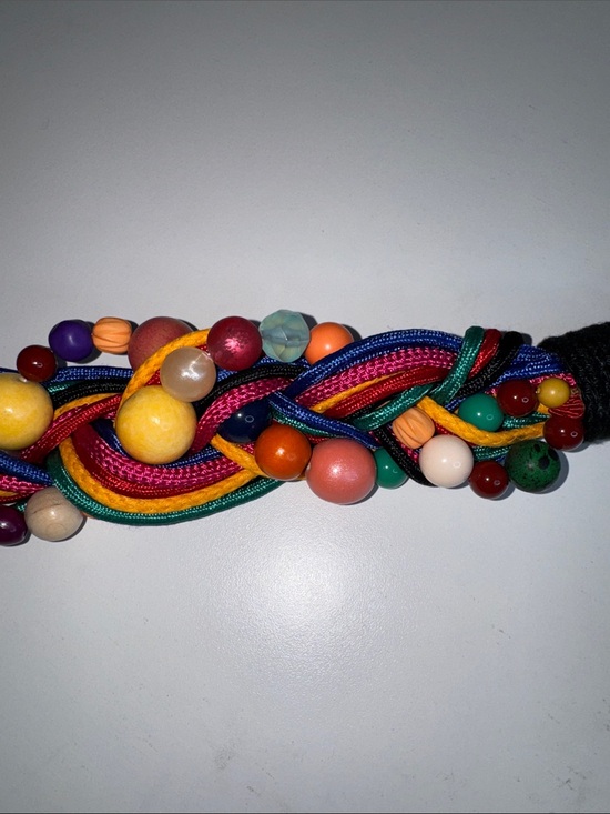 Carolyn Tanner Designs Inc. Colorful Beaded Braided Statement Belt – Vintage main image 8